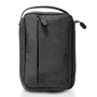 Dark grey zip up pouch for storing tech accessories