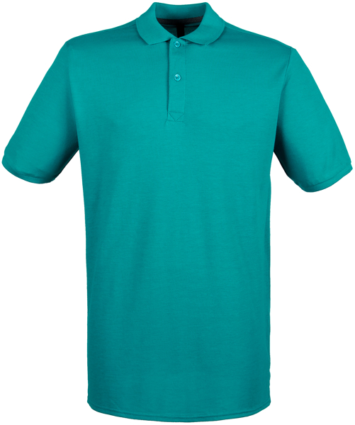 Modern Fit Short Sleeve Polo Shirt in green with collar and 2 buttons