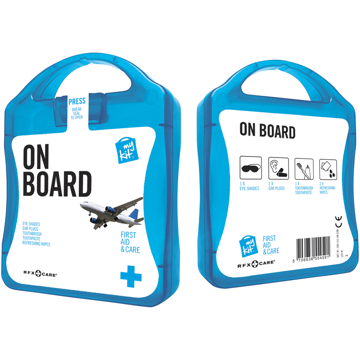 blue on board travel set case