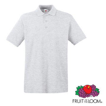 Premium Short Sleeve Polo in grey with collar and 3 buttons