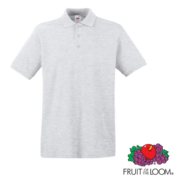 Premium Short Sleeve Polo in grey with collar and 3 buttons