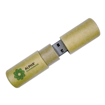 Recycled paper USB with 2 colour print