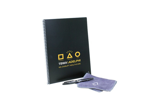 reusable A4 notebook with wipe off pen and cloth