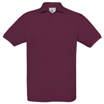 Safran Short Sleeve Polo in burgundy with collar and 3 buttons