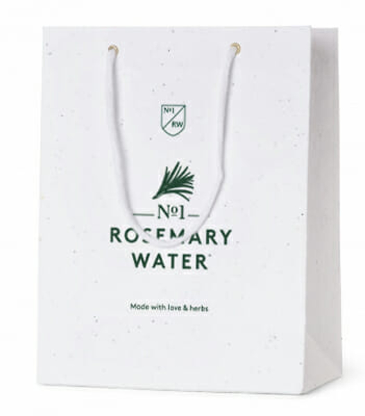 branded paper bag made with seeded paper