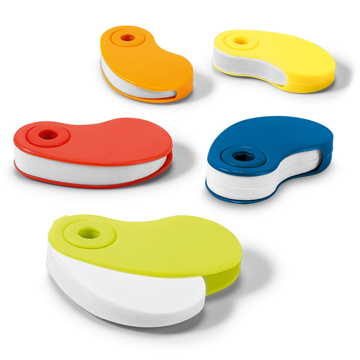 White erasers with colourful protective cover