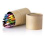cardboard tube of striper crayons open