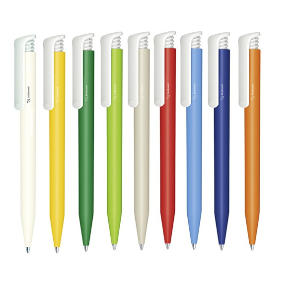 Super Hit Bioplastic Pen in a range of different colours and white clip