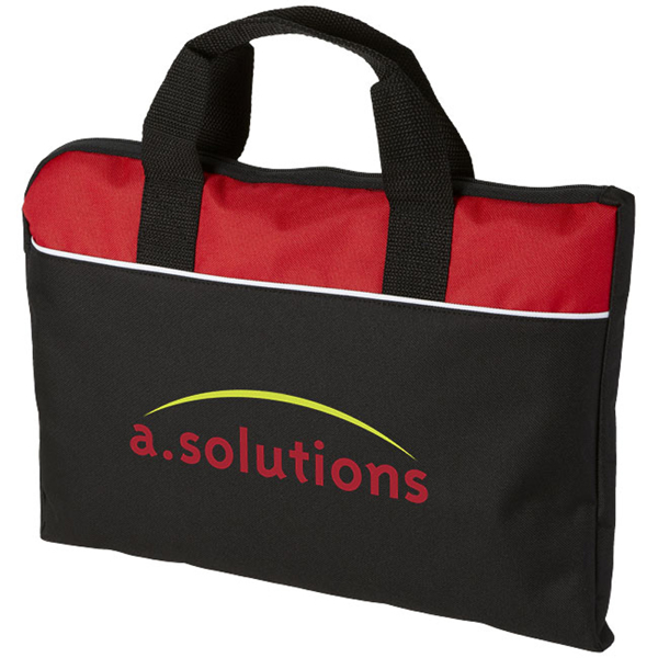 Tampa Conference Bag in black and red with white stripe and 2 colour logo