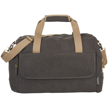 Venture Duffel Bag in charcoal with cream straps
