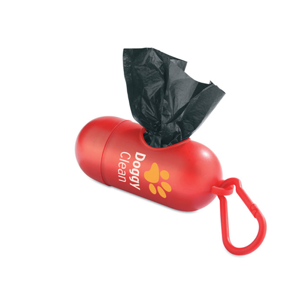 Waste Bags in red with 2 colour print logo