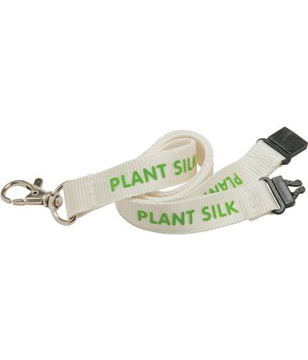 15mm Plant Silk Lanyard in natural with 1 colour print