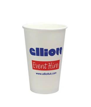 16 oz single walled paper cup with corporate branding