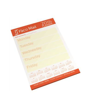 A4 Deskpad with 50 sheets of white paper and full colour print