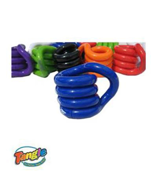 royal blue tangle toy in the foreground and other colours in the background
