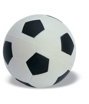 Stress Football Made Of Foam.  Black and White Panels,  63mm Diameter.