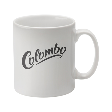 white ceramic mug with a 1 colour print