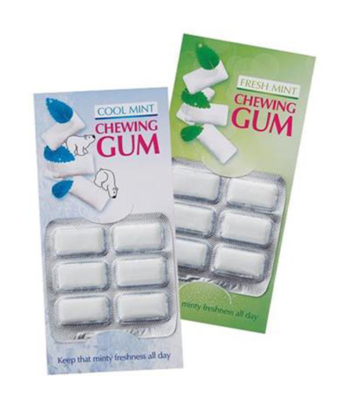Chewing gum in branded packaging printed with customers own artwork