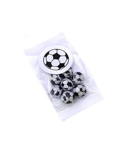 Clear Bag Filled With Chocolate Footballs