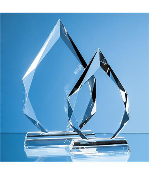 Clear Glass Facetted Diamond Peak Award