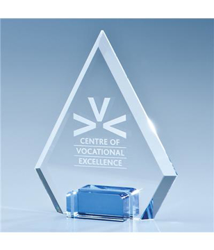 Crystal Diamond with a Cobalt Blue Base with engraving