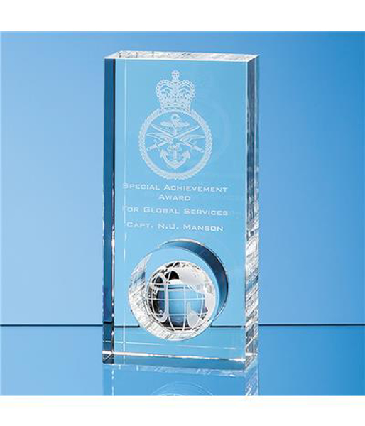 Crystal Globe in the Hole Award with engraving