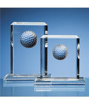 Crystal Golf Ball Rectangle Award