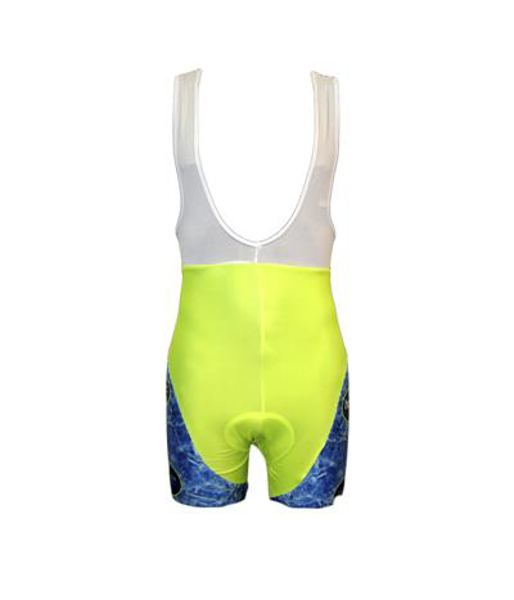 Cycle Bib Shortsin yellow, white and blue print