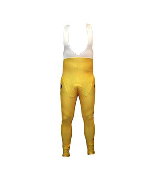 Cycle Bib Trousers in white and yellow
