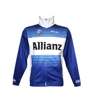 Cycle Jacket in blue and white with full colour print logo