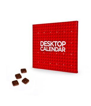 Personalised desktop sized advent calendar printed to advertise your company