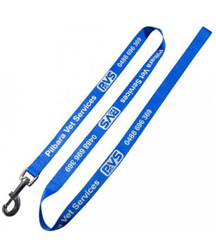 Dog Leads15mm in blue with 1 colour print logo