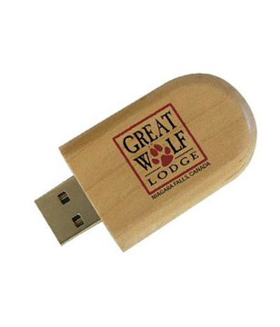 Eco Friendly Wooden USB  with 2 colour print logo
