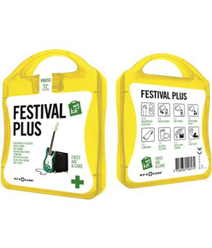 hellow festival first aid kit with white contents label