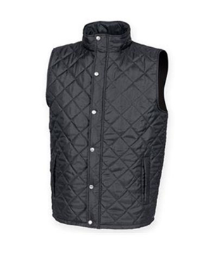 Front Row Diamond Quilted Gilet Black