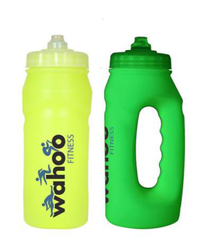Glow Jogger Sports Bottle in yellow and green with 2 colour print logo