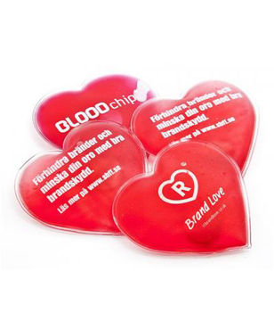 Heart Shape Heat Pack in red with 1 colour print