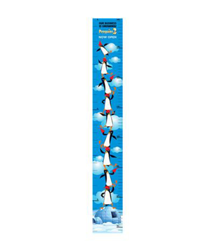 Show details for Height Chart blue penguin design height chart