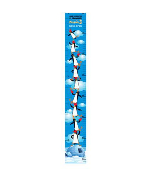 blue penguin design height chart