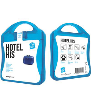 blue hotel his first aid kit with white contents label