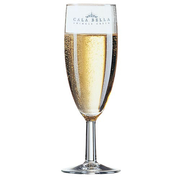 215ml champagne flute with 1 colour logo