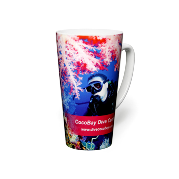 large latte photo mug with a full colour design
