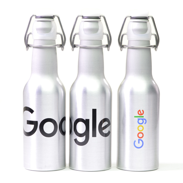 3 lightweight aluminium silver bottle with cork style cap