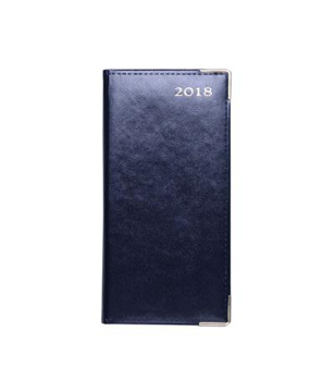 A5 Leather look Luxor Diary in navy with gold foil blocked year date and 2 gold gilt corners