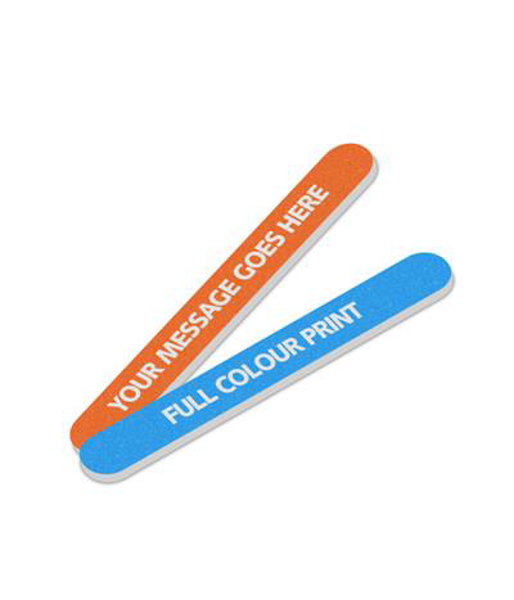 Nail File in orange and blue with 1 colour print in white