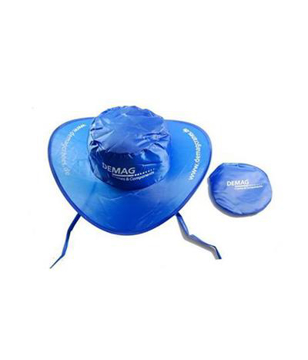 Show details for Nylon Foldable Hat Nylon Foldable Hat in blue with 1 colour print