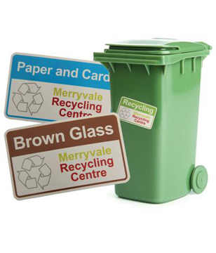 Show details for Outdoor Wheelie Bin Stickers Outdoor Wheelie Bin Stickers in green, blue and brown