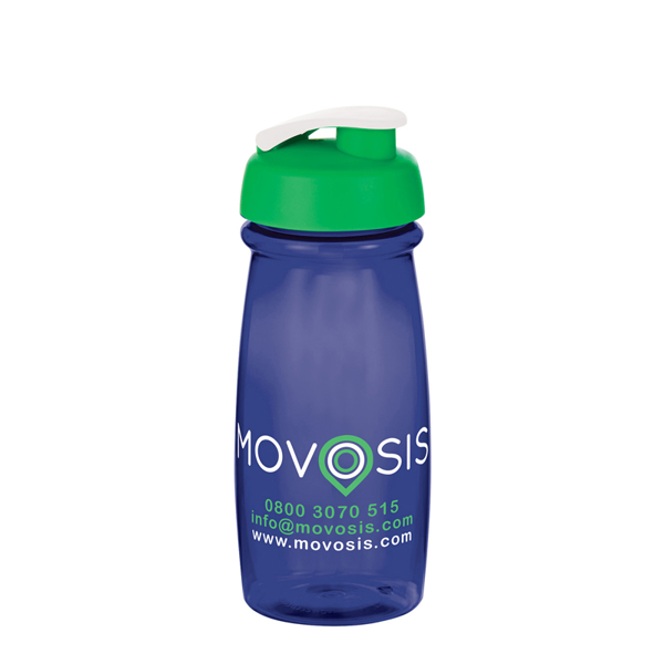 Small sports bottle with flip lid