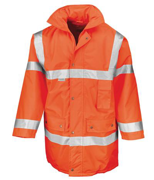 Reflective safety jacket in orange