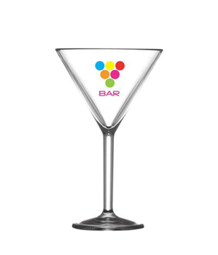reusable plastic cocktail glass with logo